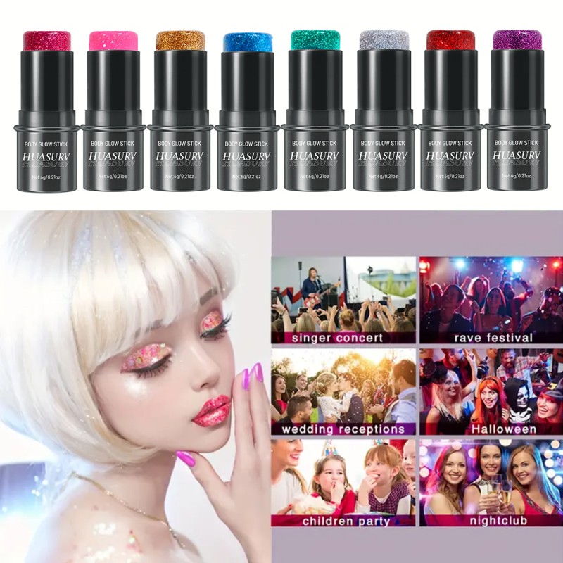 Glitter Highlighter Supplier - HUASURV Wholesale Private Label Non-Fading Waterproof