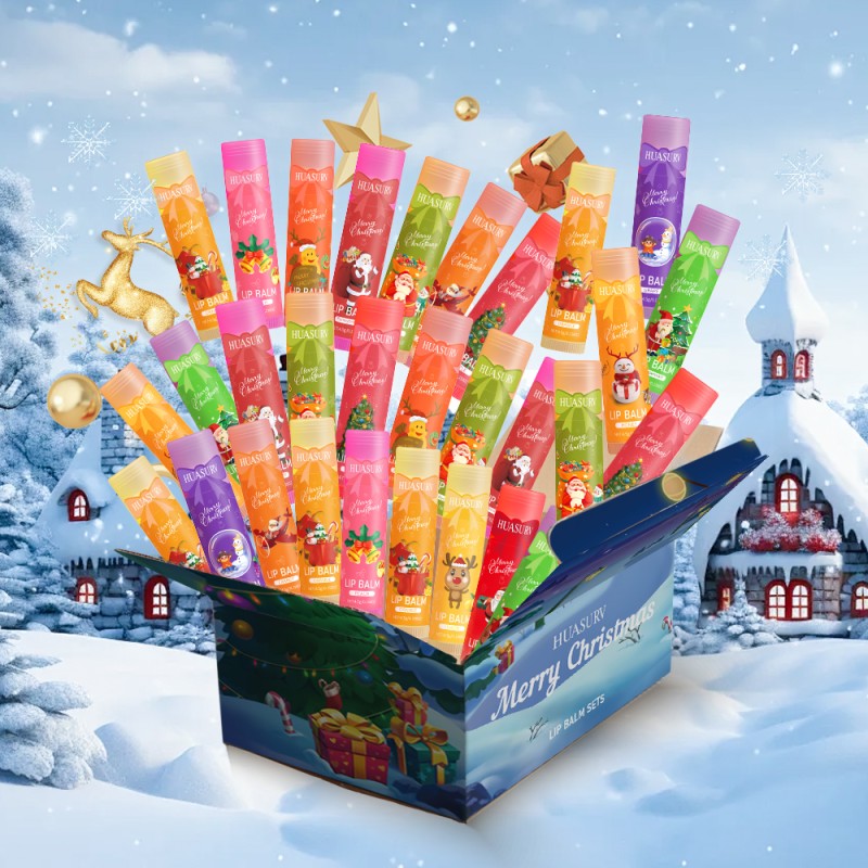 Christmas Lip Balm Factory - HUASURV Wholesale Glossy Vegan Nourishing Fruit Flavored