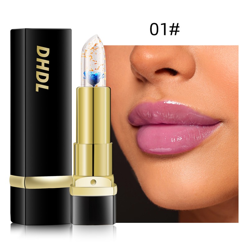 Temperature-changing Lipstick Supplier - Private Brand Transparent Moisturizing Jelly Dried Flower