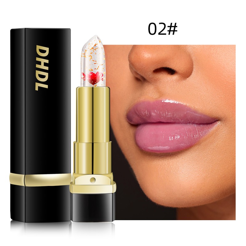 Temperature-changing Lipstick Supplier - Private Brand Transparent Moisturizing Jelly Dried Flower