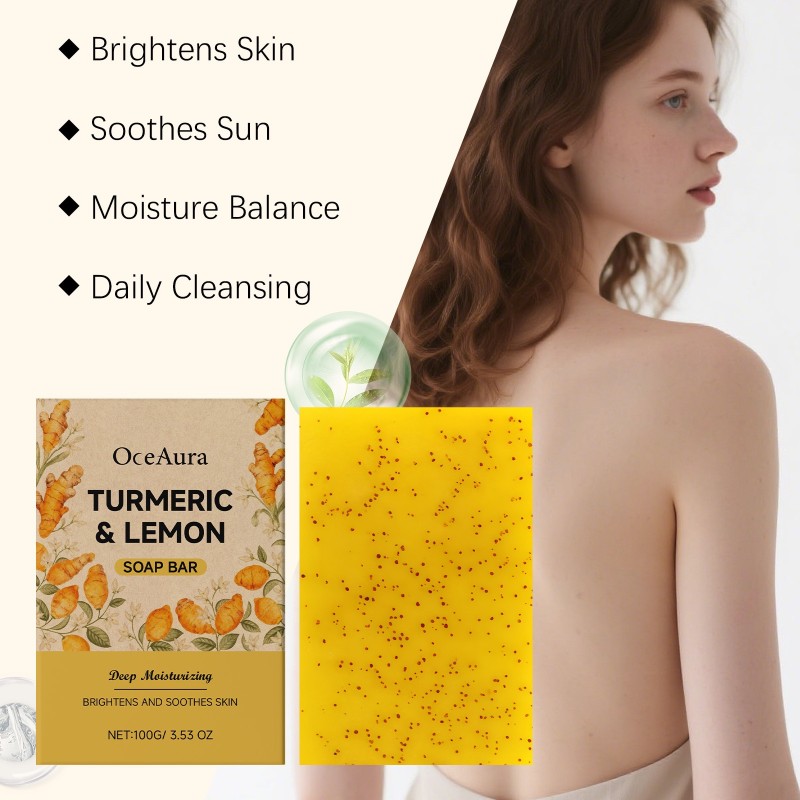 Body Soap Factory - Turmeric Lemon Deep Cleansing Brighten Smooth Moisture Natural Fragrance Soap