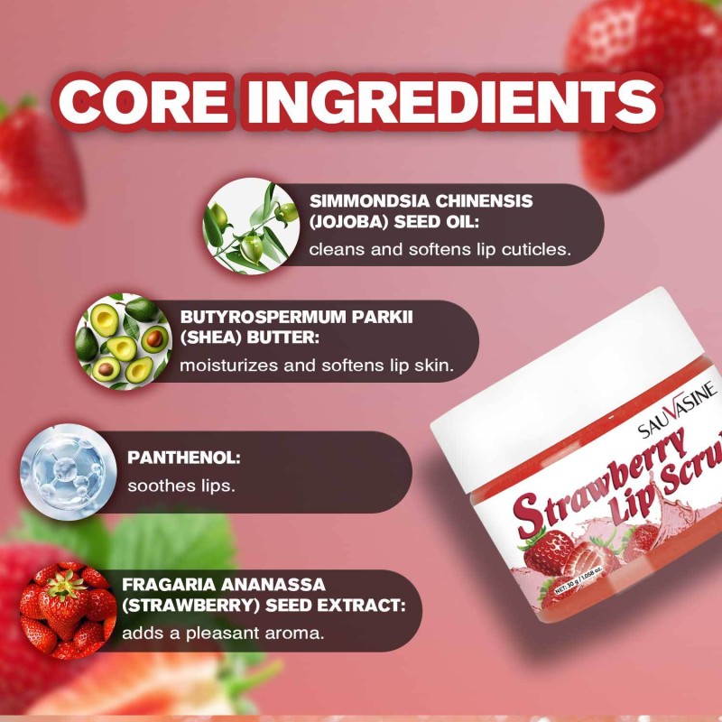 Lip Scrub Manufacturer - Wholesale Strawberry Lip Scrub Deep Exfoliation Moisture Soften Lips