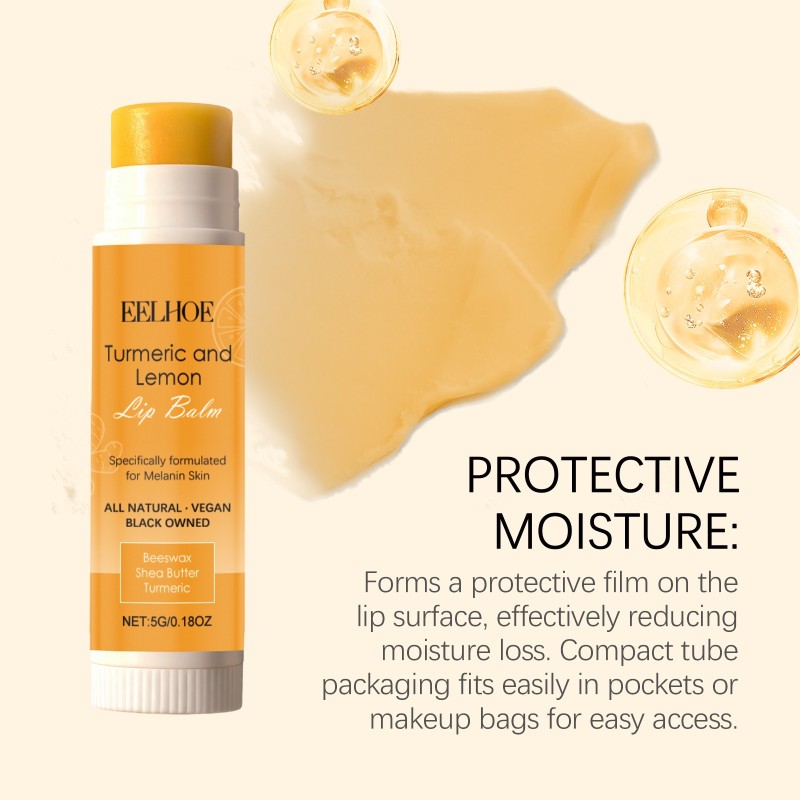 Lip Balm Supplier - Natural Turmeric Lemon Extract Hydrate Glossy Moisturizing Lip Balm