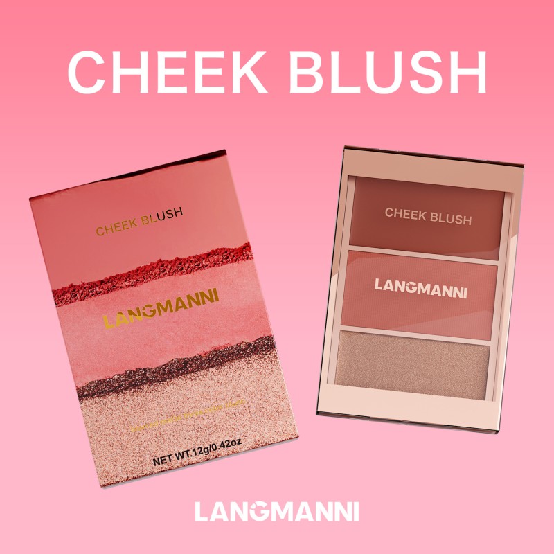 Blush Palette Manufacturer - 3 Shades Blush Palette Contouring Highlight Cheek High Pigment Blusher