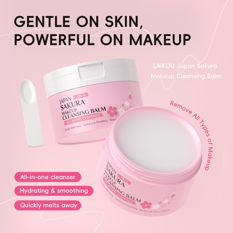 Cleansing Balm Factory - Sakura Makeup Melting Cleansing Remover Balm Facial Eye Lip Deep Cleaning