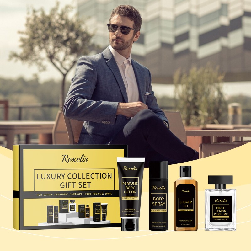 Men's Gift Set Factory - New Arrival Man Skin Fragrance Set Refreshing Scent Body Bath Gift Set