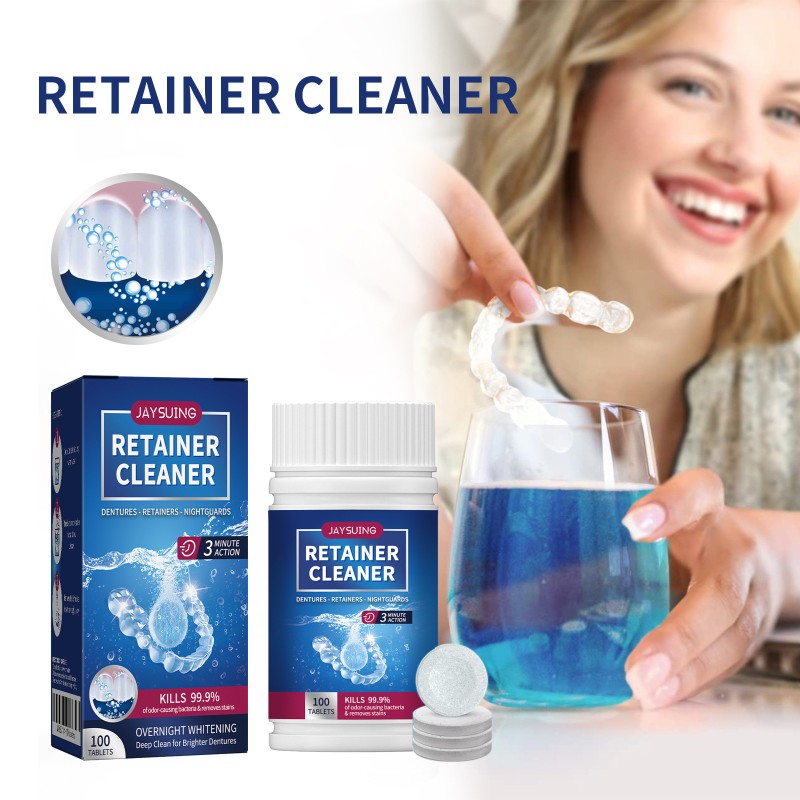 Denture Cleaner Factory - 100 PCS Fragrance Denture Deep Cleaning Tablets Remove Stain Tartar Cleaner