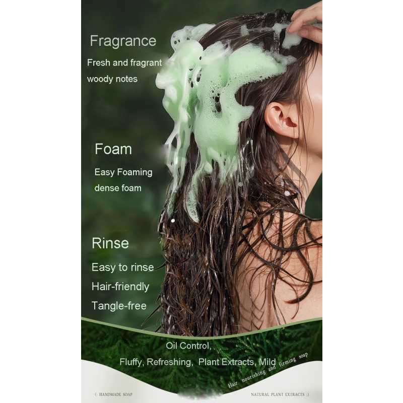 Hair Shampoo Soap Supplier - Organic Platycladus Orientalis Leaves and Usman Grass Shampoo Soap
