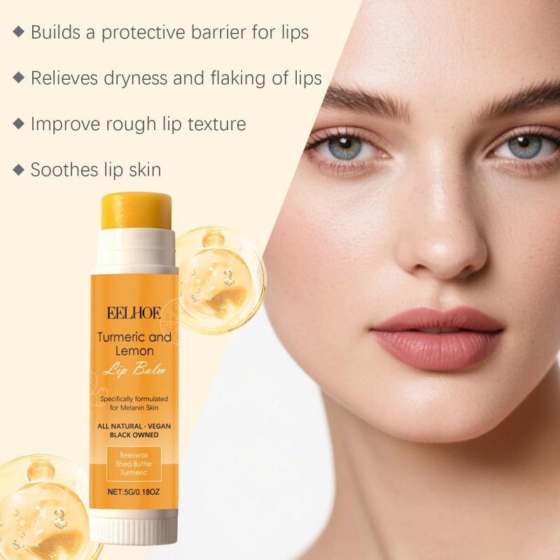 Lip Balm Supplier - Natural Turmeric Lemon Extract Hydrate Glossy Moisturizing Lip Balm