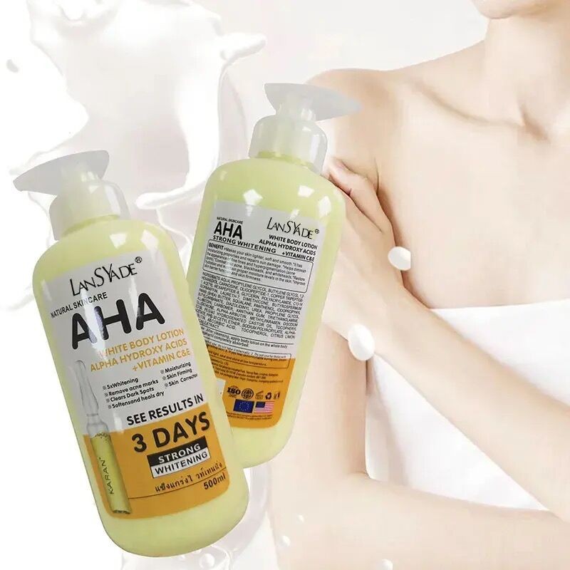 Body Lotion Supplier - Organic AHA Fruit Acid Body Lotion VE Skin Brightening Moisturizing Cream 500ML