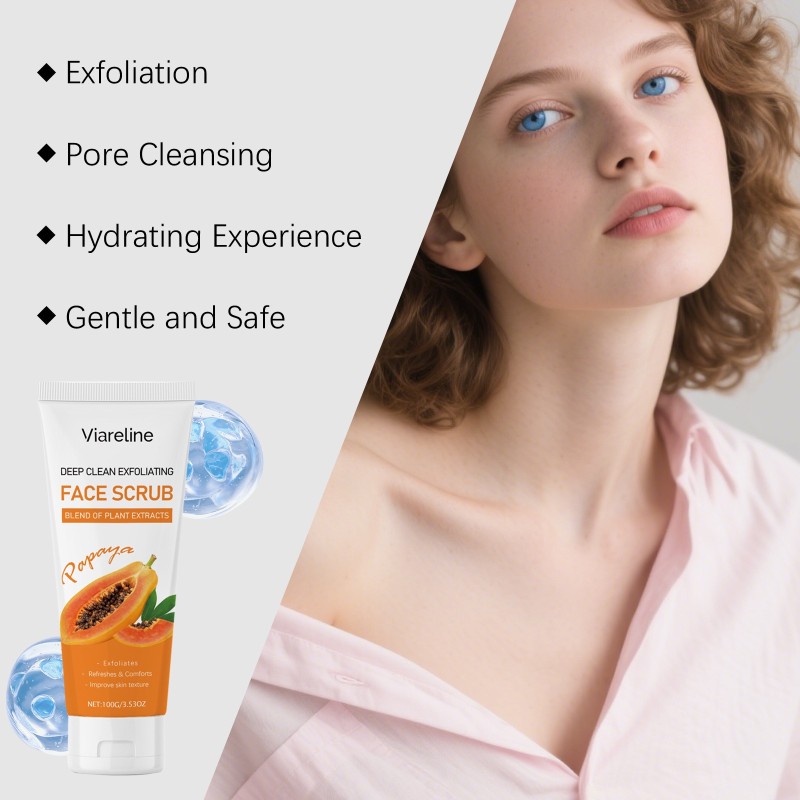 Face Scrub Supplier - Deep Clean Exfoliating Face Scrub Pore Cleansing Hydrate Smooth Papaya Gel