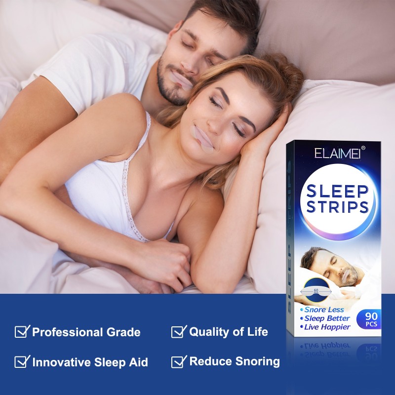Snoring Strips Supplier - Anti Snoring Sleep Strips 90 Pcs Lip Shape Mouth Tapes Improves Sleeping