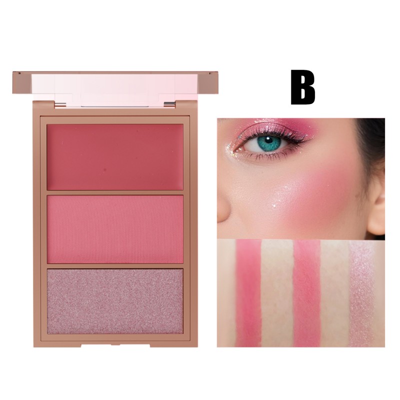 Blush Palette Manufacturer - 3 Shades Blush Palette Contouring Highlight Cheek High Pigment Blusher