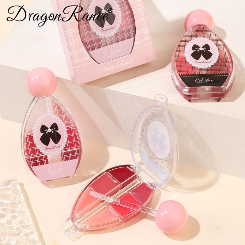 Lip Gloss Factory - 6 Colors Mirror Shine Solid Lip Gloss Plumping Lip Tint Moisturizing Palette