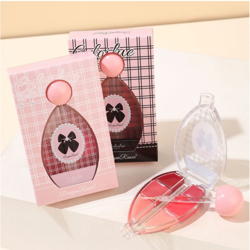 Lip Gloss Factory - 6 Colors Mirror Shine Solid Lip Gloss Plumping Lip Tint Moisturizing Palette