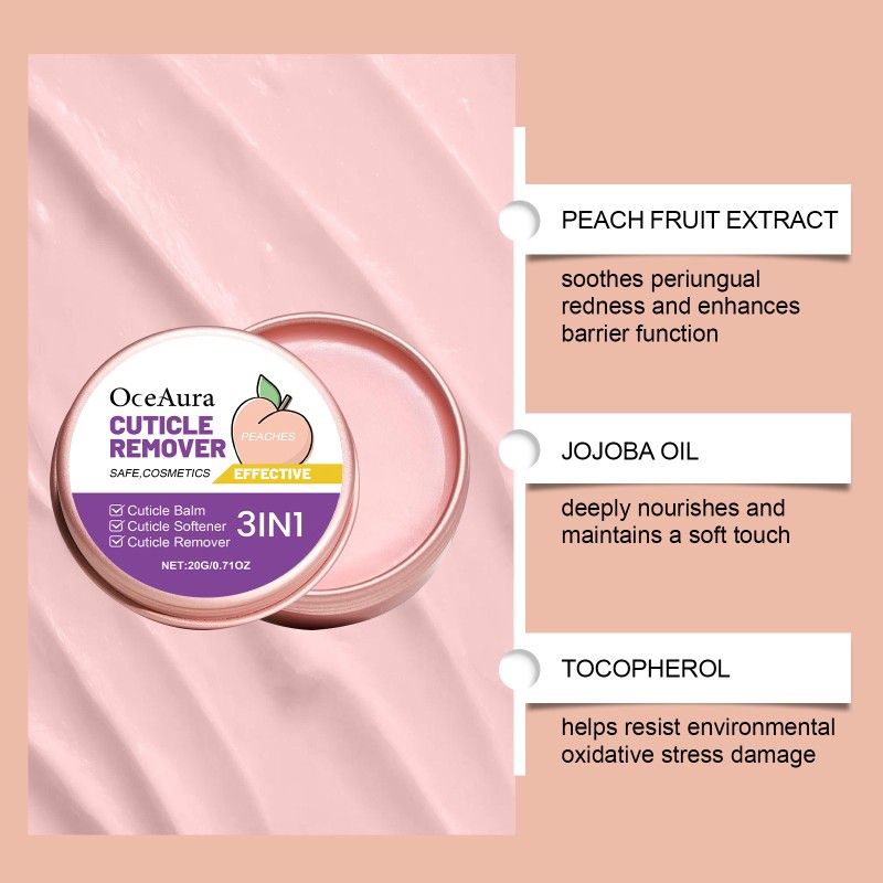 Nail Balm Manufacturer - 3 in 1 Nail Hand Callus Remover Pedicure Repair Exfoliating Peach Balm