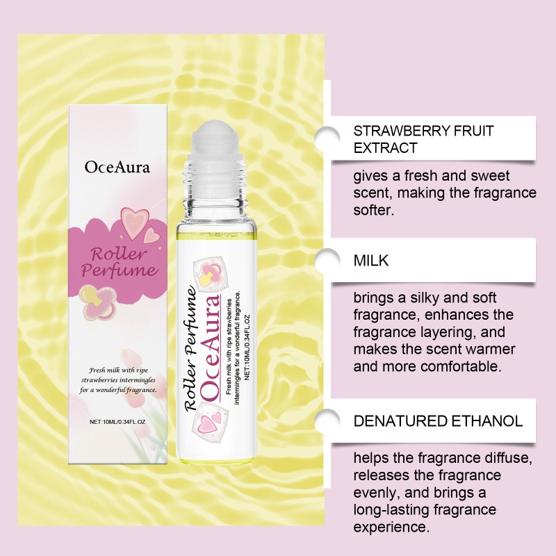 Perfume Supplier - Mini Portable Roller Ball Women's Perfume Gentle Sweet Long-lasting Strawberry
