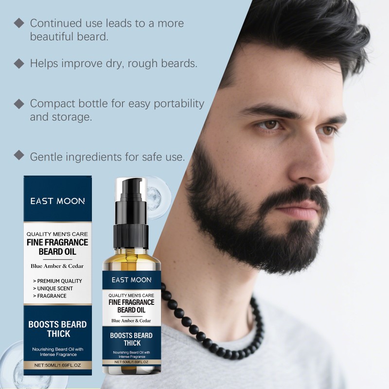 Beard Oil Supplier - Men Care Nourishment Smoothing Beard Hair Shine Glossy Refreshing Oil