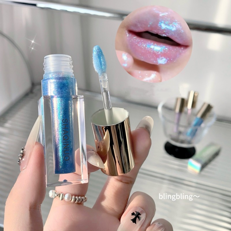 Lip Gloss Manufacturer - Clear Sparkling Mirror Glossy Lip Gloss Watery Lasting Hydrating Glaze