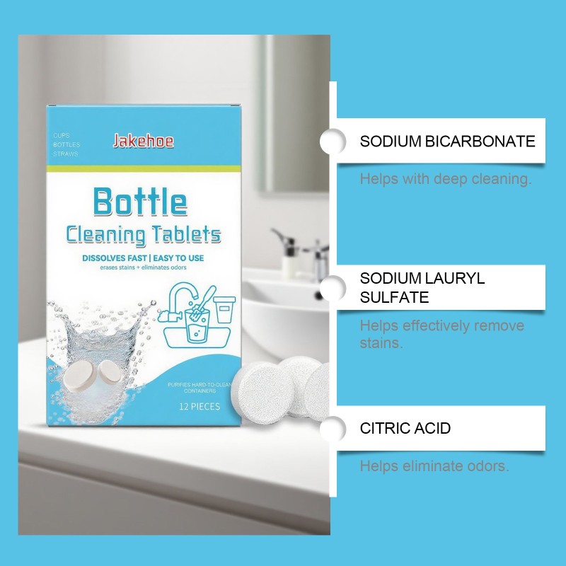 Cleaning Tablets Supplier - Drinking Bottles Cups Cleaner Odor Removal Water Bottle Stains Removing Tablets