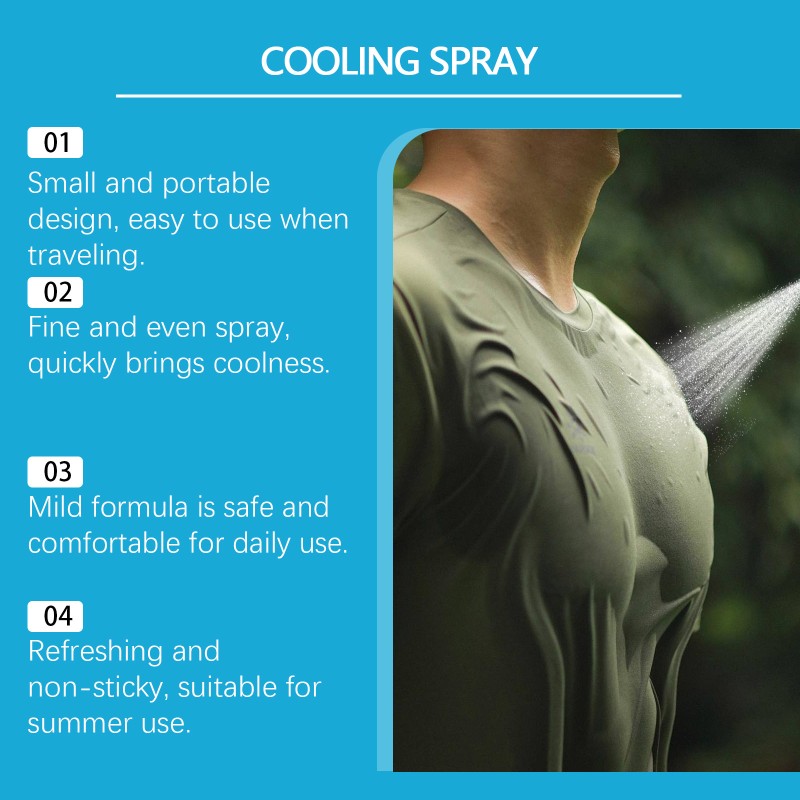 Cooling Spray Manufacturer - Summer Cooling Spray Portable Ice Feeling Refreshing Mist Instant Coolness