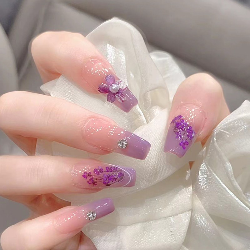 Nail Rhinestone Supplier - INS Style Garden Oil Painting Small Petals Jewelry