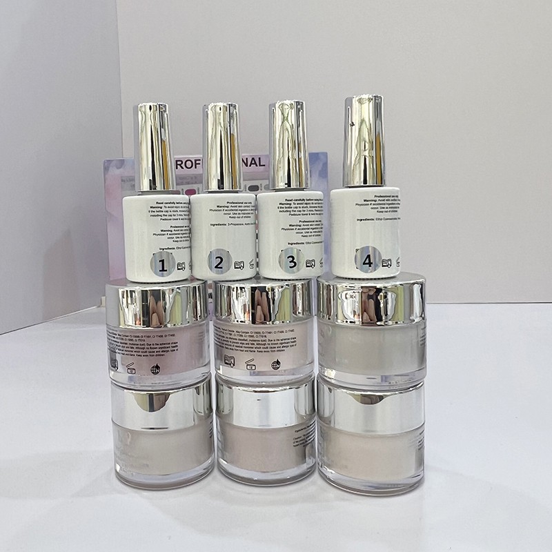 Nail Powder Set Supplier - Factory Custom 6-Color Acrylic Dip Powder 2 in 1 Fast Dry