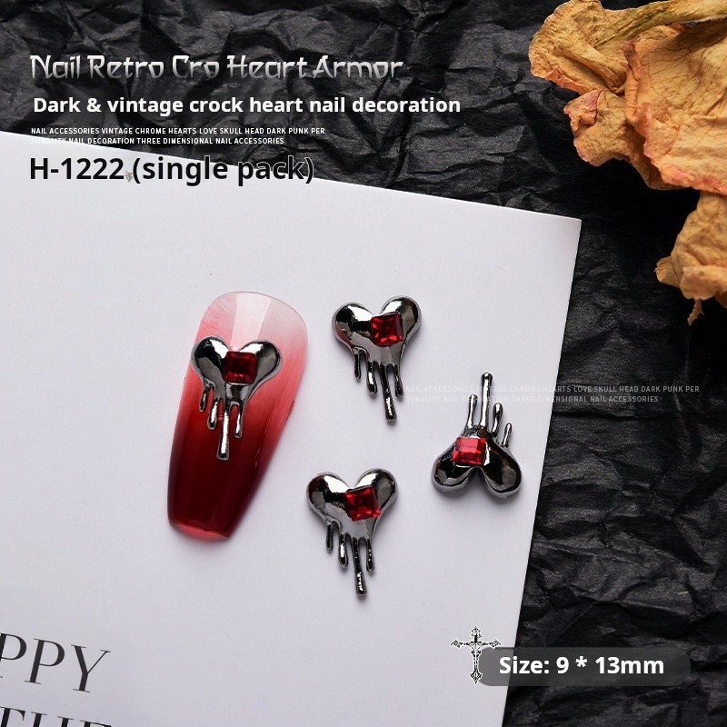Nail Rhinestone Manufacturer - Reancient Croce Love Metal Cross Skull Alloy Diamond