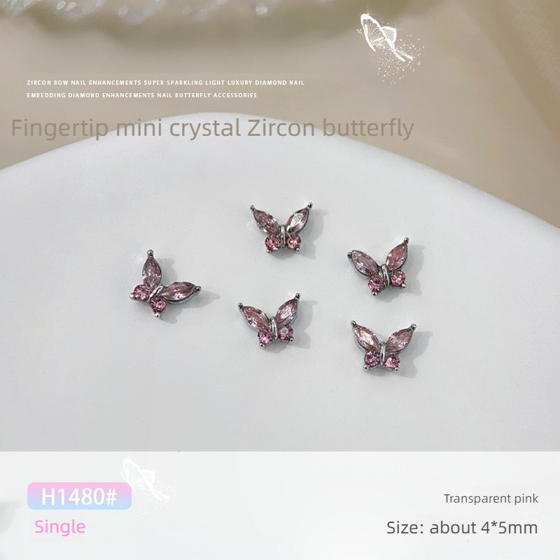 Mini Nail Accessories Factory - Mini Fingertip Small Butterfly Crystal Horse Eye Zircon