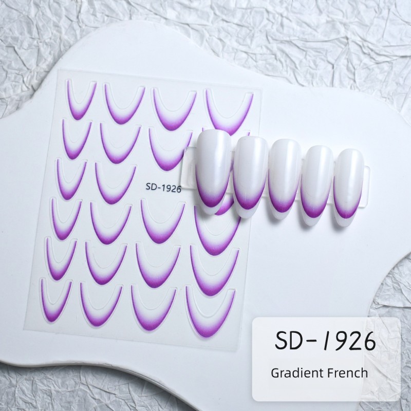 Hollow French Sticker Supplier - Hot Sale Hollow French Gradient Spray-Painted Template