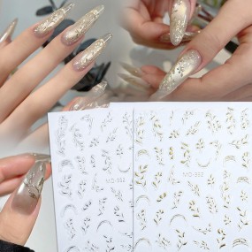 French Nail Sticker Supplier - 2024 New Gradient French Paste Paper Net Black White