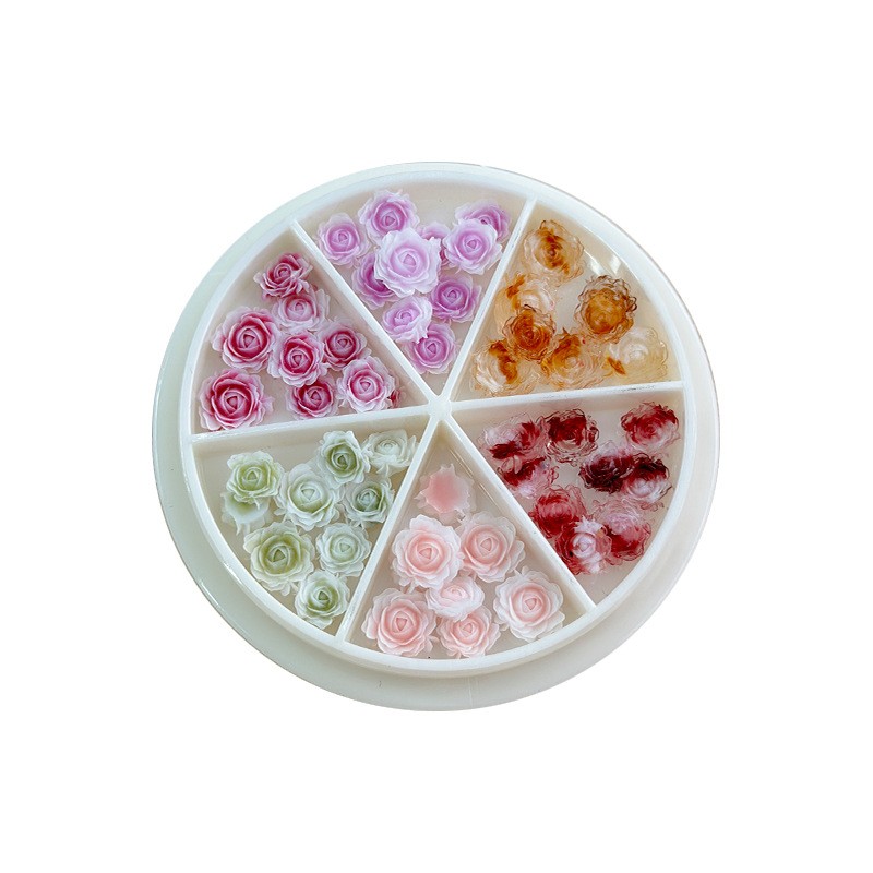 Alloy Nail Set Supplier - New Fashionable Alloy Resin Crystal Rose Camellia Pearl