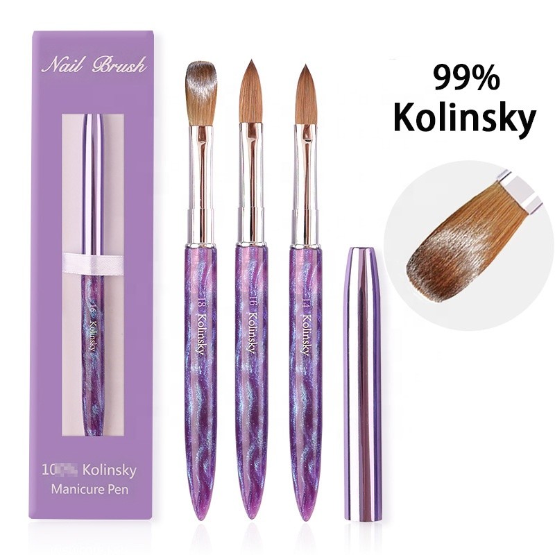 Acrylic Nail Brush Supplier - High Quality Kolinsky Size 18 for Nail Art Shops Low Price