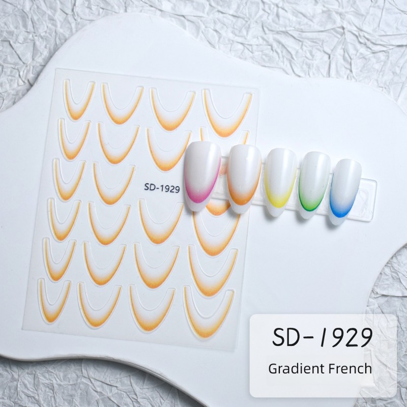 Hollow French Sticker Supplier - Hot Sale Hollow French Gradient Spray-Painted Template