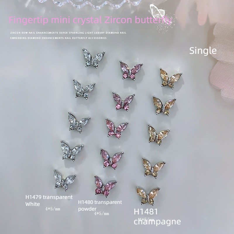Mini Nail Accessories Factory - Mini Fingertip Small Butterfly Crystal Horse Eye Zircon