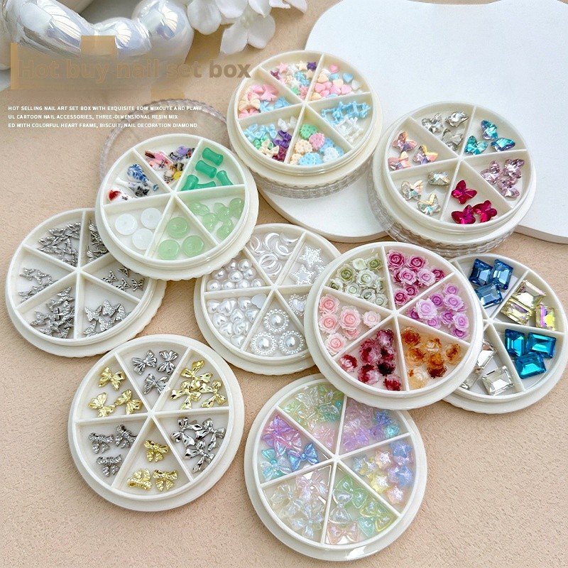 Alloy Nail Set Supplier - New Fashionable Alloy Resin Crystal Rose Camellia Pearl