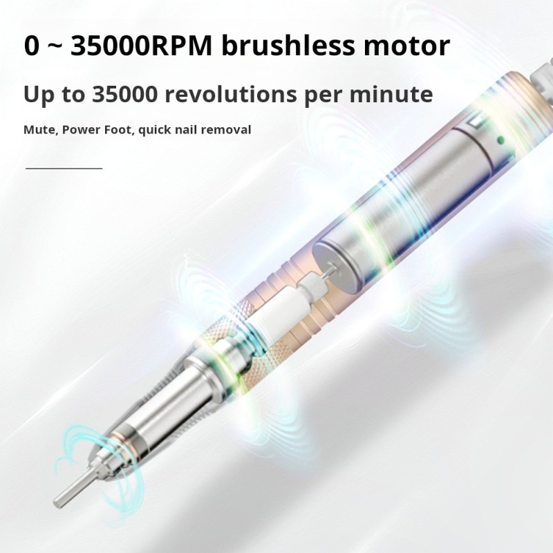 Electric Nail Drill Supplier - 15w Electric Portable Charging Drill Machine 35000rpm Rechargeable