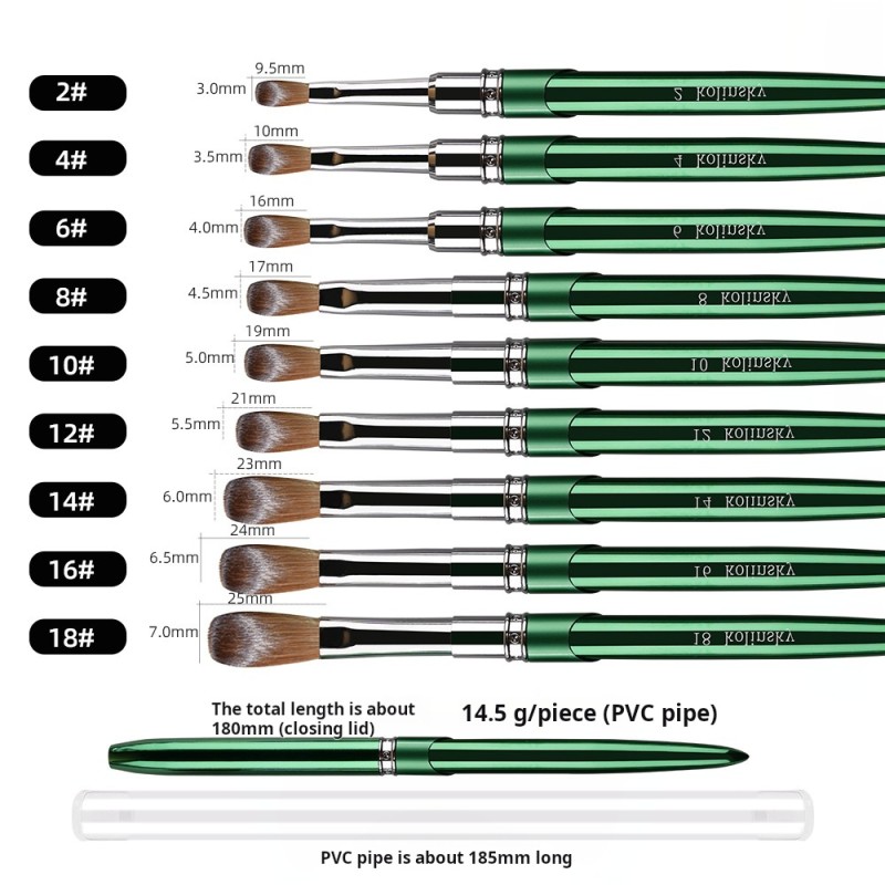 Pure Kolinsky Brush Manufacturer - 100% Pure Kolinsky Acrylic Brush Custom Private Logo Golden