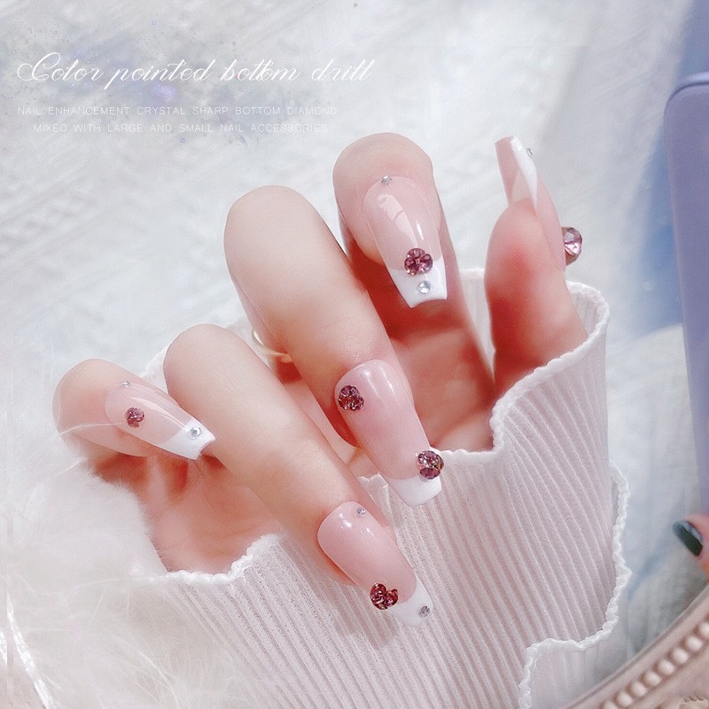 Glass Rhinestones Supplier - 6-Grid Pointed Bottom Red Transparent Glass Shiny Jewelry