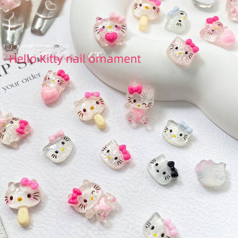 Cat Nail Ornament Manufacturer - KT Cat Resin Drill Nail Ornament Art Wholesale