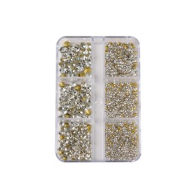 Glass Rhinestones Supplier - 6-Grid Pointed Bottom Red Transparent Glass Shiny Jewelry