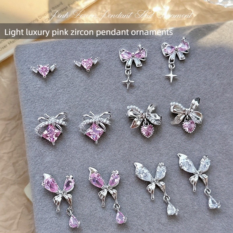 Butterfly Nail Jewelry Factory - New Luxury Silver Butterfly Love Diamond Manicure