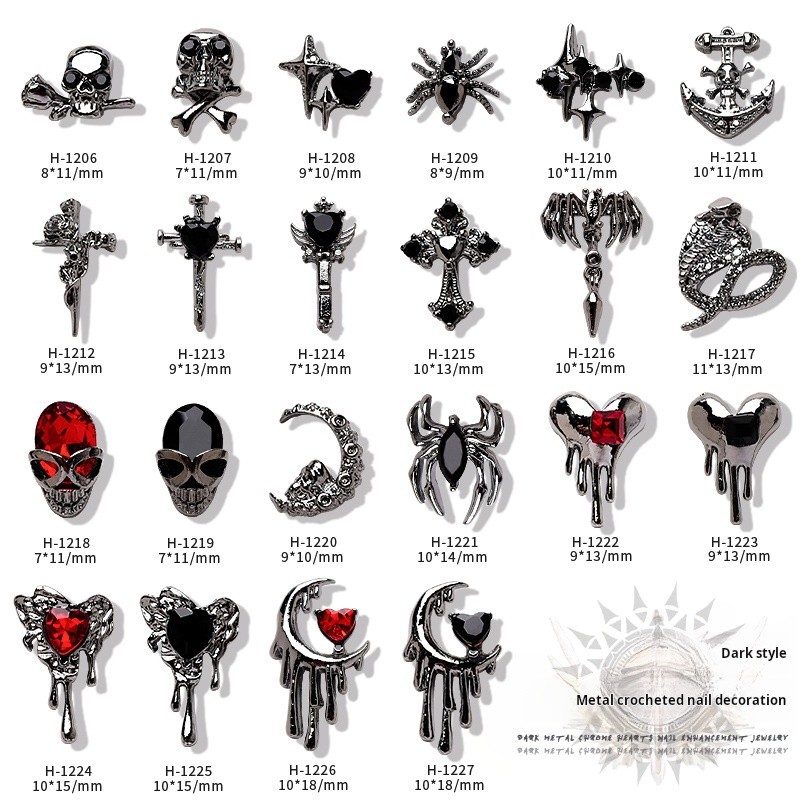 Nail Rhinestone Manufacturer - Reancient Croce Love Metal Cross Skull Alloy Diamond