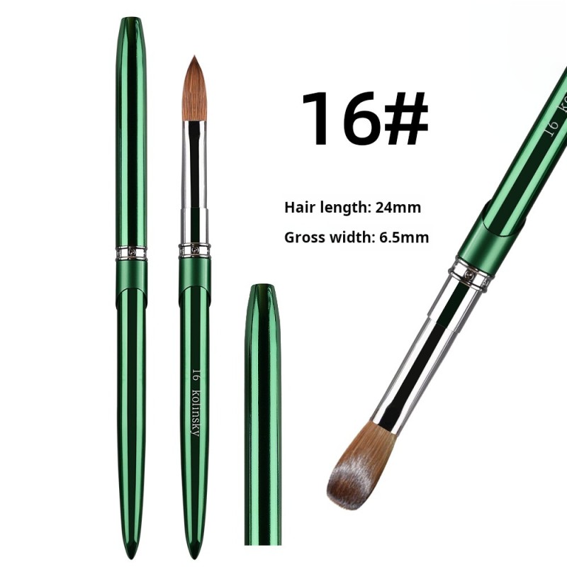 Pure Kolinsky Brush Manufacturer - 100% Pure Kolinsky Acrylic Brush Custom Private Logo Golden