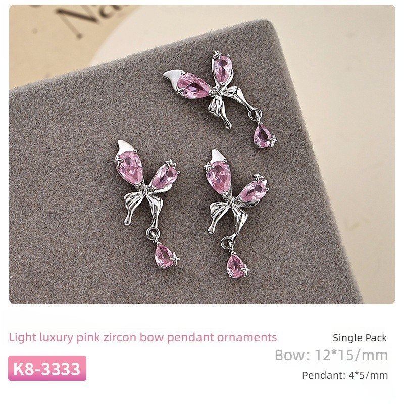 Butterfly Nail Jewelry Factory - New Luxury Silver Butterfly Love Diamond Manicure