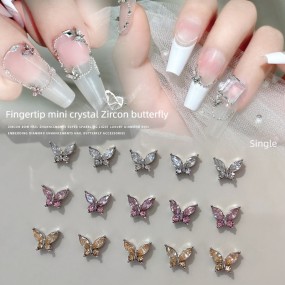 Mini Nail Accessories Factory - Mini Fingertip Small Butterfly Crystal Horse Eye Zircon