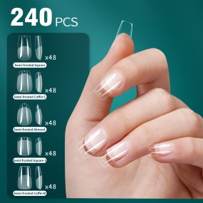 Almond Nail Tips Supplier - Almond Ballet Design 3D Diamond Medium Width ABS Material