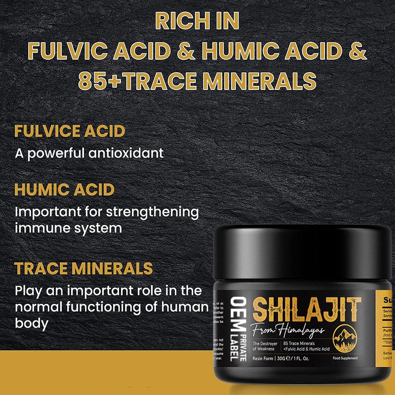 Shilajit Resin Supplier - Oem Private Label Himalayan Rich Fulvic Humic Acid Immune Booster
