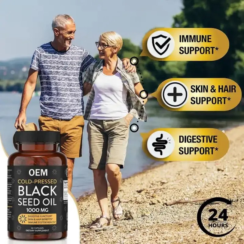 Black Seed Oil Softgels Factory - OEM Premium Cold Pure Black Cumin Seed Immune Support