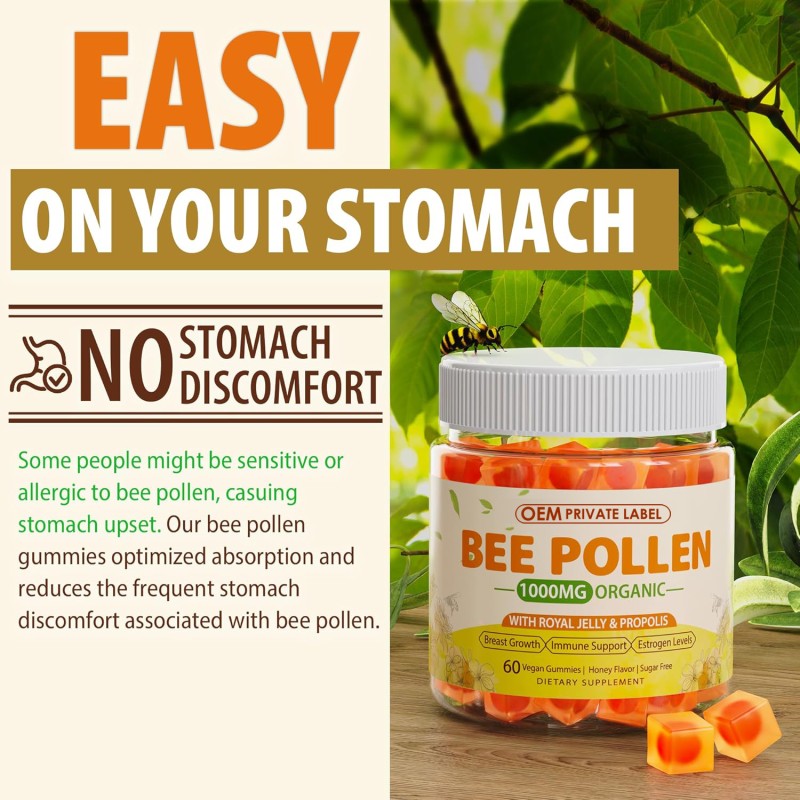 Bee Pollen Gummies Manufacturer - OEM 1000mg Propolis Royal Jelly Rich in Vitamin B